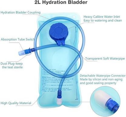 Monvecle Hydration Pack Water Rucksack Backpack Bladder Bag Cycling Bicycle Bike/Hiking Climbing Pouch + 2L Hydration Bladder