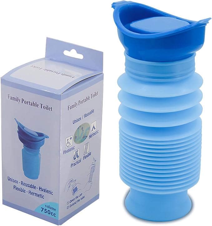 Emergency Urinal Mens Pocket Toilet, Collapsible Urinal Portable Mobile Toilet for Travel Traffic Jam and Camping 750ML