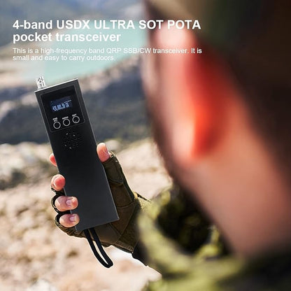 0.5MHz to 30MHz Radio Transceiver, 4 Waveband Design High Efficiency Transceiver, Handheld HF SSB QRP USDX Transceiver for Survival Biking Hiking Camping (US Plug)