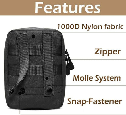 First Aid Kit EMT Medical IFAK Pouch, Molle Tactical Med Emergency Trauma Bag for Camping Home Car Hiking Hunting (Black)
