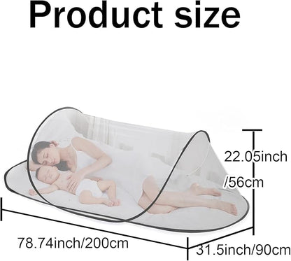 Pop Up Mosquito Net for Bed, Adjustable Anti Mosquito Bed Canopy, Fly Net Tent for Single, Indoor & Outdoor(78 * 56 * 31 inch)