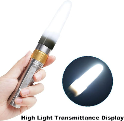 PATIKIL Flashlight Diffuser Caps Set, 2 Pcs PC Plastic Wear-Resistant Flashlight Signal Wand for Most LED Flashlights, White Red
