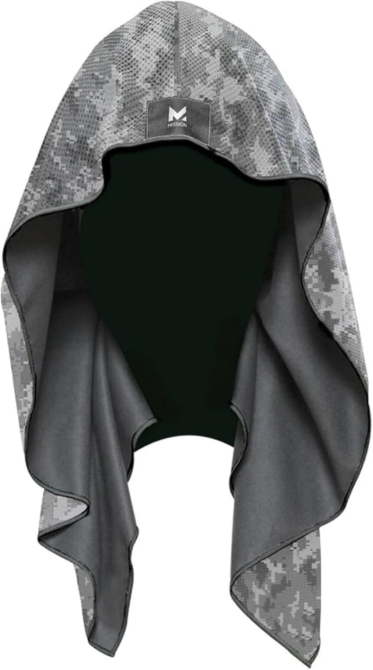 MISSION Cooling Hoodie Towel- Hood Towel, Evaporative Cool Technology, Cools Instantly When Wet, UPF 50 Sun Protection, Contours Your Head to Stay in Place, Great for Sports, Fitness, Gym