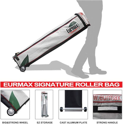 Eurmax USA 10'x15' Pop Up Canopy Tent Commercial Instant Canopies with Heavy Duty Roller Bag,Bonus 4 Sand Weights Bags (Black)