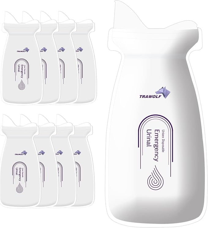 Portable Urinal Bags, 8 Pack Pee Bags, Disposable Urine Bags for Travel, Disposable Urinal for Women, Men, Kids, Patient, Traffic Jam