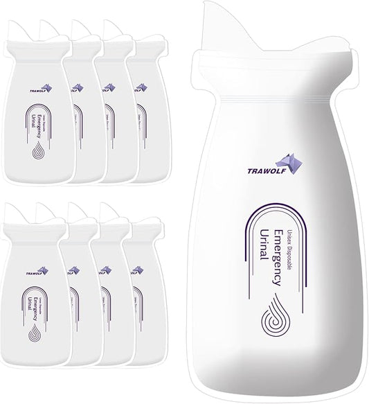 Portable Urinal Bags, 8 Pack Pee Bags, Disposable Urine Bags for Travel, Disposable Urinal for Women, Men, Kids, Patient, Traffic Jam