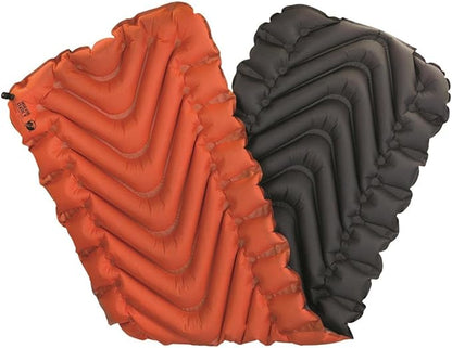 KLYMIT Insulated Static V Inflatable Sleeping Pad | Comfortable, Lightweight, Easy to Inflate, Portable Air Bed Mattress for Camping, Backpacking and Hiking — Orange