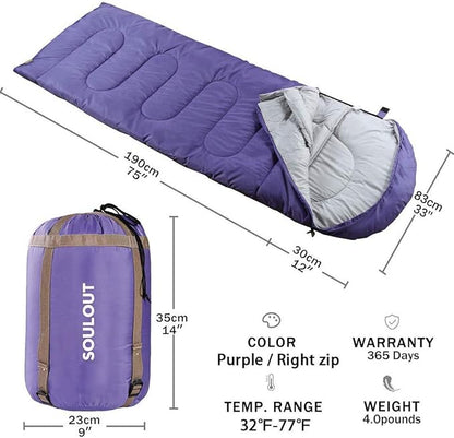 Sleeping Bag,3-4 Seasons Warm Cold Weather Lightweight, Portable, Waterproof Sleeping Bag with Compression Sack for Adults & Kids - Indoor & Outdoor: Camping, Backpacking, Hiking