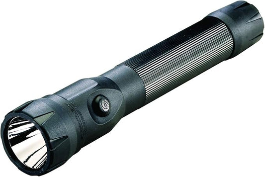 Streamlight 76832 PolyStinger DS LED 485-Lumen Rechargeable Dual-Switch Flashlight with 120V/100V AC/12V DC Smart Charger and Piggyback Holder, Black