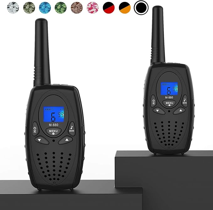Walkie Talkies for Adults, Topsung M880 FRS Two Way Radio Long Range with VOX Belt Clip/Hand Held Walky Talky with 22 Channel 3 Miles for Family Home Cruise Ship Camping Hiking (Black 2 in 1)