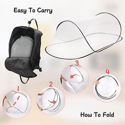 Pop Up Mosquito Net for Bed, Adjustable Anti Mosquito Bed Canopy, Fly Net Tent for Single, Indoor & Outdoor(78 * 56 * 31 inch)