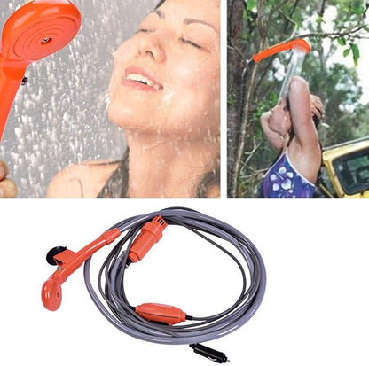 Ejoyous Portable Camping Shower, Outdoor Handheld Shower Head 12V Car Plug Vehicle-Mounted Shower Pump Camp Showerhead Kit for Family Camping Hiking Backpacking Travel