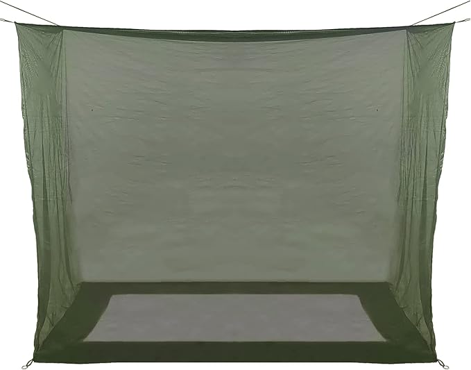 Aventik No-See-Um Premium Rectangular Camping Mosquito Net, The Ultra-Fine Mesh Olive-Green Easy to Carry&Easy Installation for Double Bed, Hammocks or Camping Use (82x40x69in/208x100x175cm)