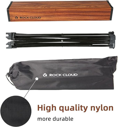 ROCK CLOUD Portable Camping Table Ultralight Aluminum Folding Beach Table Camp for Camping Hiking Backpacking Outdoor Picnic, Wood Grain