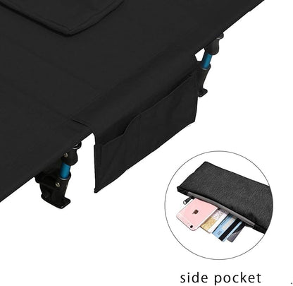 MOON LENCE Folding Camping Cot Outdoor Camping Bed Portable with Carry Bag Camp Cots for Adults for Hiking Backpacking Car Camping Outdoor&Indoor&Beach Use (black1)