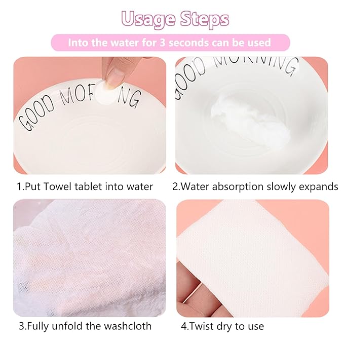 100PCS Compressed Towels Disposable Face Compressed Towels Coin Tissue Toilet Paper Tablets for Camping Travel Home Outdoor Activities