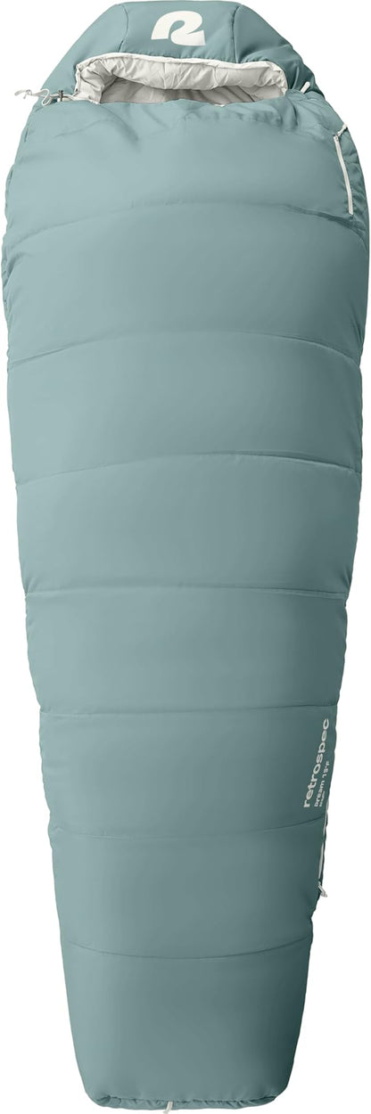 Retrospec Dream Mummy Sleeping Bag - 30°F Camping & Travel Essential Gear with Water - Resistant Shell & Synthetic Fill - Zippered Pocket & Stuff Sack