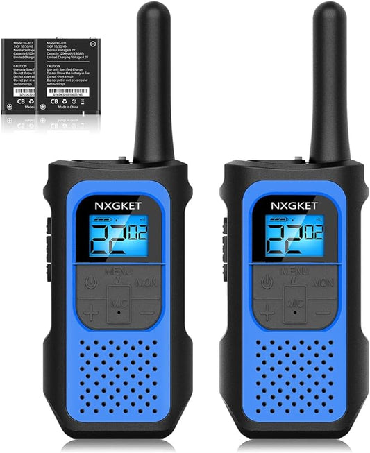 Walkie Talkies Long Rnage for Adults NOAA Wether Alert, Rechargeable Walkie Talkie 2 Way Radios 22 Channels VOX Scan with Li-ion Battery USB-C Cable Family Camping Hiking, 2 Pack