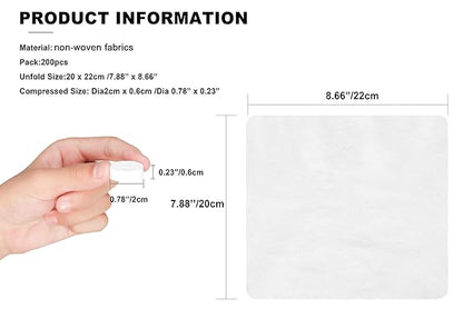 100pcs Compressed Face Towel Tablets, Hand Wipes Portable Compact Disposable Cotton Travel Towel Tissues Handy for Outdoor Hiking Camping Traveling, Home Wipes.