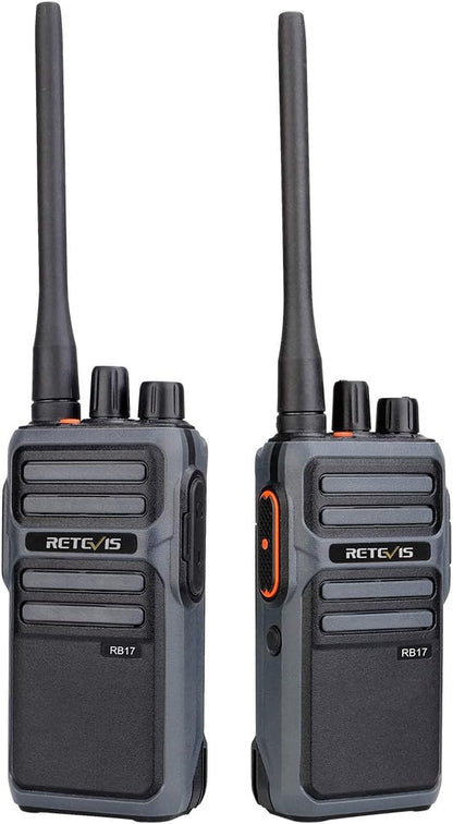 Retevis RB17 Walkie Talkie,Heavy Duty Walkie Talkies Long Range,Rechargeable 4400mAh Large Capacity,VOX Handsfree,Portable Two Way Radio for Hunting Skiing School Church Outdoor Gifts (2 Pack)