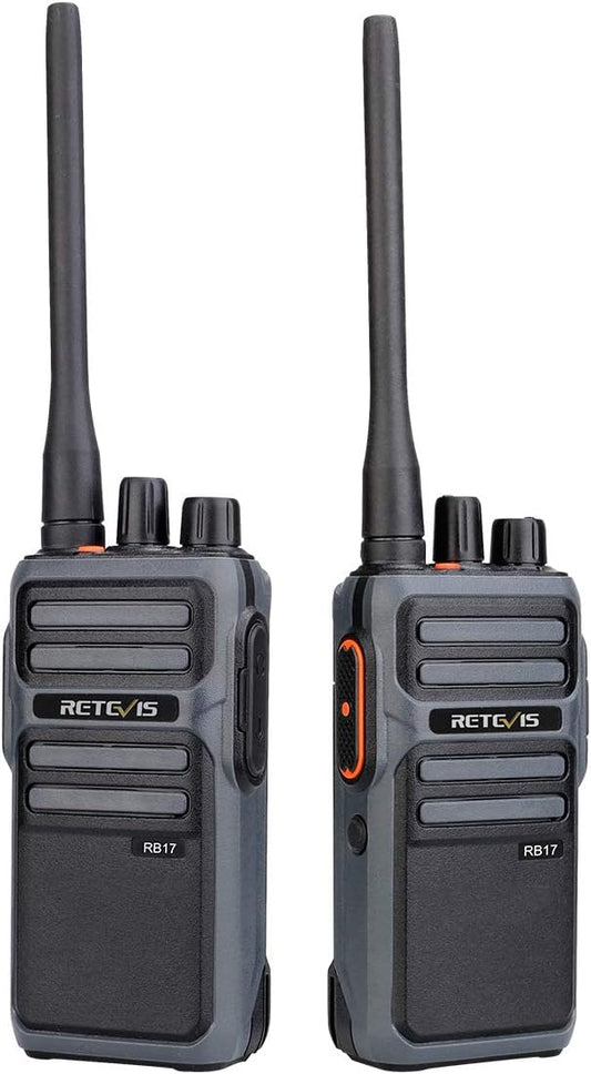 Retevis RB17 Walkie Talkie,Heavy Duty Walkie Talkies Long Range,Rechargeable 4400mAh Large Capacity,VOX Handsfree,Portable Two Way Radio for Hunting Skiing School Church Outdoor Gifts (2 Pack)