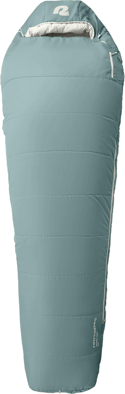 Retrospec Dream Mummy Sleeping Bag - 30°F Camping & Travel Essential Gear with Water - Resistant Shell & Synthetic Fill - Zippered Pocket & Stuff Sack