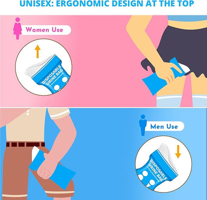 Disposable Urine Bag for Travel - 900ML Portable Pee Bags for Women Men 12 PCS/24PCS Emergency Vomit Bags Unisex Urinal Toilet Bag for Car Camping, Road Trip,Traffic Jams, Pregnant, Kids, Patient