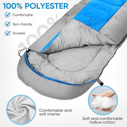 OBTANIM Sleeping Bags Portable Waterproof Camping Sleeping Bag for Adults Kids 4 Seasons Cold Weather or Warm Backpacking Hiking Mountaineering Indoor Outdoor Use