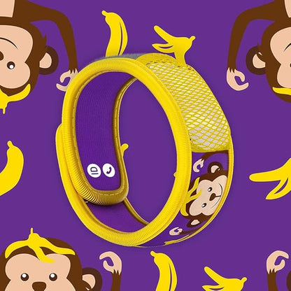 PARA'KITO Bug & Mosquito Bracelets for Kids | Mosquito Spray Alternative | Waterproof, Outdoor Insect Wristband w/Natural Essential Oils | Hiking, Trekking & Camping Accessories (Monkey)