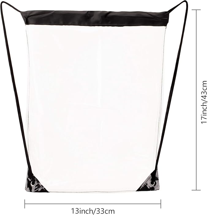HAOGUAGUA 2 Pieces Clear Drawstring Bags, Waterproof Small Clear Bag for Stadium Colleges Sport Event Work Concert Security Approved
