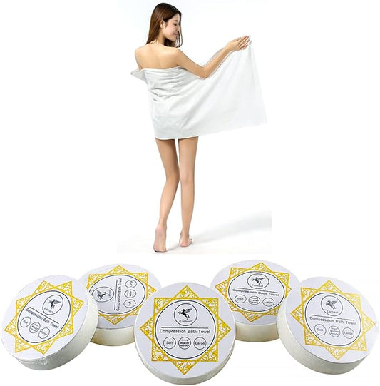 Compressed Towel Tablets Travel Towels Disposable Large Reusable 55x28 Inch for Camping Sports Hiking Beach Swim (55x28 Inch)
