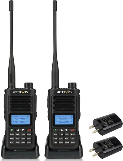 Retevis RA89 Ham Radio Handheld, Dual Band Two Way Radio, Rechargeable Portable Radio with One Key Frequency Match, 2500mAh, IP68 Waterproof, Long Range Walkie Talkies for Emergency Service(2 Pack)
