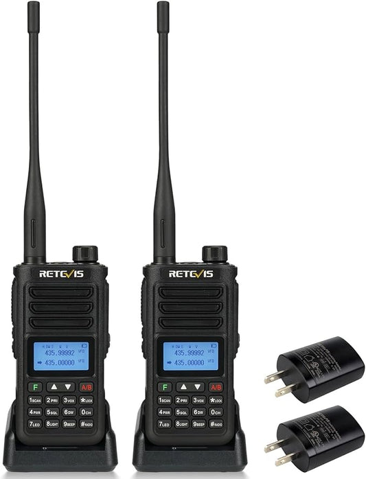 Retevis RA89 Ham Radio Handheld, Dual Band Two Way Radio, Rechargeable Portable Radio with One Key Frequency Match, 2500mAh, IP68 Waterproof, Long Range Walkie Talkies for Emergency Service(2 Pack)