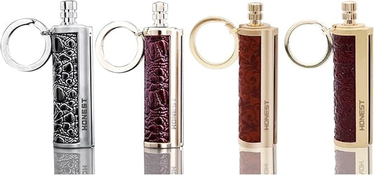 4 PCS Dragon’s Breath Immortal Lighter, Metal Keychain Flint Matchstick Kerosene Refillable Lighter, Waterproof Keychain Lighter for Emergency Survival Mountaineering Camping Hiking