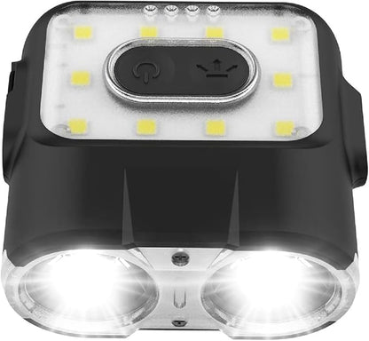 Claymore Capon 120H (Black) - LED Rechargeable Clip-On Cap Headlamp, Lightweight Hat Light for Camping, Running, Hiking, Emergency & Industrial Use, Waterproof, USB-C, Up to 45 Hours of Battery Life.