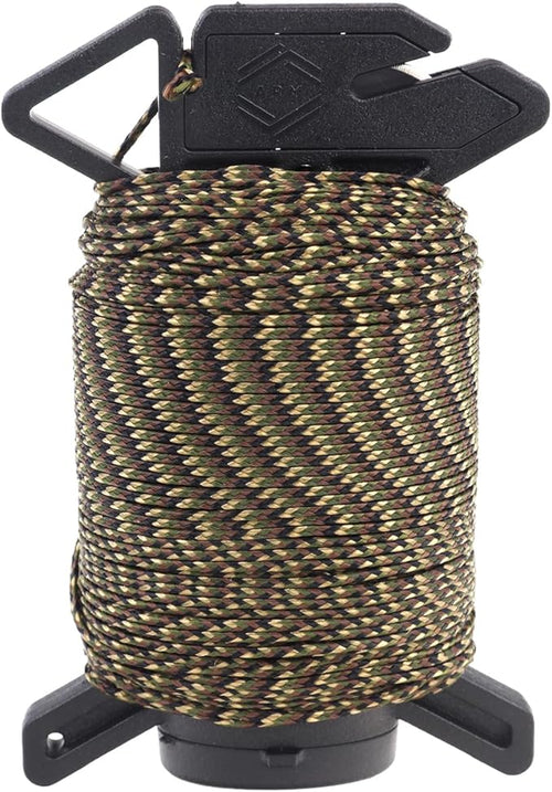 Atwood Rope Ready Rope™ Micro Cord Dispenser 125ft 100lb Test, Camping Gear Survival Tool, Built in Storage, Cutting Blade, Cord Grip, Gear Loop, Made in USA