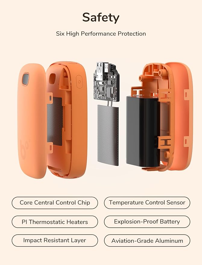 JISULIFE Hand Warmers Rechargeable with 9000mAh Backup Power Bank, Electric Hand Heater, Reusable Battery Operated Hand Warmer, Winter for Women/Men/Camping/Fishing/Hunting