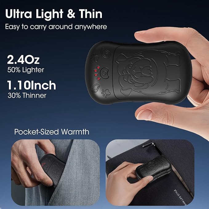 OLV Hand Warmers Rechargeable 2 Pack Strong Magnetic 18Hrs Longer Heating Portable Pocket-Sized Hand Warmer 6000mAh USB Hot Heater Birthday Gifts for Men Women Camping,Golf,Hunting,Travel Essentials