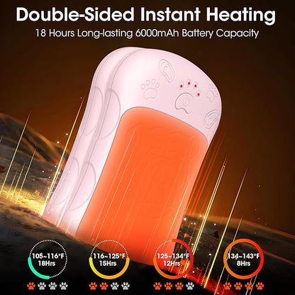 OLV Hand Warmers Rechargeable 2 Pack Strong Magnetic 18Hrs Longer Heating Portable Pocket-Sized Hand Warmer 6000mAh USB Hot Heater Birthday Gifts for Men Women Camping,Golf,Hunting,Travel Essentials