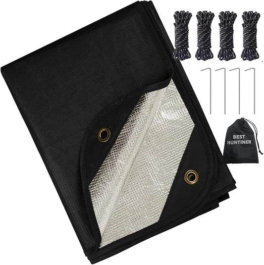 Heavy Duty Survival Blanket -Multifunctional Reflective Tarp Thermal Blanket - 60" x 83" Waterproof Sandproof for Camping Hiking Outdoors Multifunctional Emergency Blanket