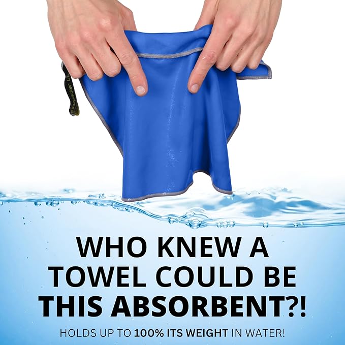 Backpacking Ultralight Quick Dry Microfiber Soft Fast Drying Hand and Face Towel Wash Cloth Camping Yoga Hiking Active Lifestyle Small (Blue)