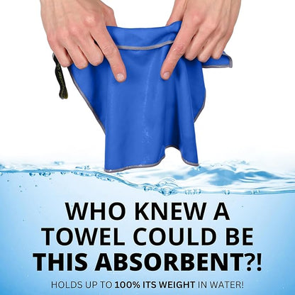 Backpacking Ultralight Quick Dry Microfiber Soft Fast Drying Hand and Face Towel Wash Cloth Camping Yoga Hiking Active Lifestyle Small (Blue)
