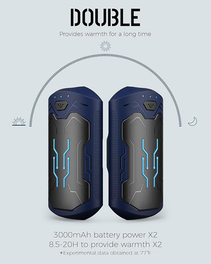 Hand Warmers Rechargeable 2 Pack, ROFWIZ 6000mAh Electric Portable Pocket Heater, are Great Warm Gifts for Women, Men, Heat Therapy, Raynauds, Outdoors, Hunting, Golf, Camping Gear