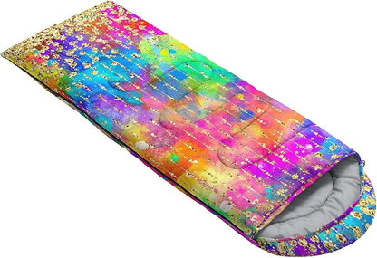 Kids Sleeping Bag for Boys Girls,Western Cowboy Print-Lightweight Warm Portable Outdoor Indoor-Waterproof Cold Weather Resistant Sleeping Bag for Camping Hiking