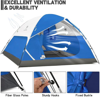 CAMEL CROWN Tents for Camping 2/3/4/5 Person Camping Dome Tent, Waterproof,Spacious, Lightweight Portable Backpacking Tent for Outdoor Camping/Hiking
