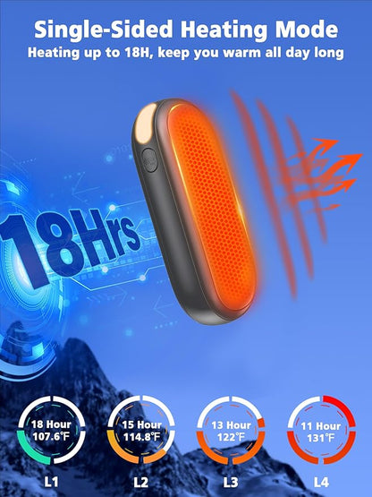 Hand Warmers Rechargeable, 14000mAh Electric Hand Warmer Max 18Hrs Warmth, Dual-Sided Hand Warmers Reusable Heat Up to 131℉, Portable Gloves Handwarmers for Raynauds, Hunting, Golf, Football, Camping