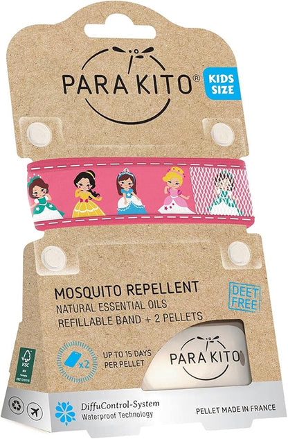 PARA'KITO Bug & Mosquito Bracelets for Kids | Mosquito Spray Alternative | Waterproof, Outdoor Insect Wristband w/Natural Essential Oils | Hiking, Trekking & Camping Accessories (Princess)