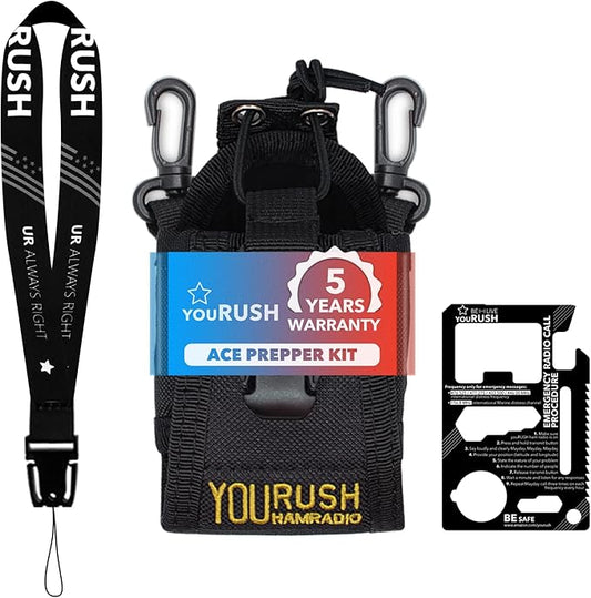 Ham Radio Holder for Baofeng UV-5R Radio Holster Duty Belt & Card Multitool Belt Pouch Compatible with Baofeng BF-F8HP, UV5RUSH, UV-5R, UV-82, UV-H5 Case for Two Way Radio & Prepper Tool