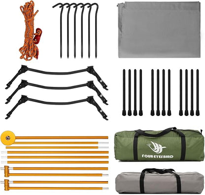 4-in-1 Camping Cot Tent, Foldable Elevated Tent Set for 1 Person to Use, Elevated Camping Bed Tent for Outdoor Hiking, Camping