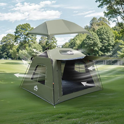 Night Cat Blackout Cabin Tent: 4 Person Pop Up Camping Tent with Vestibule & Rainfly Waterproof Instant Easy Setup Family Tent